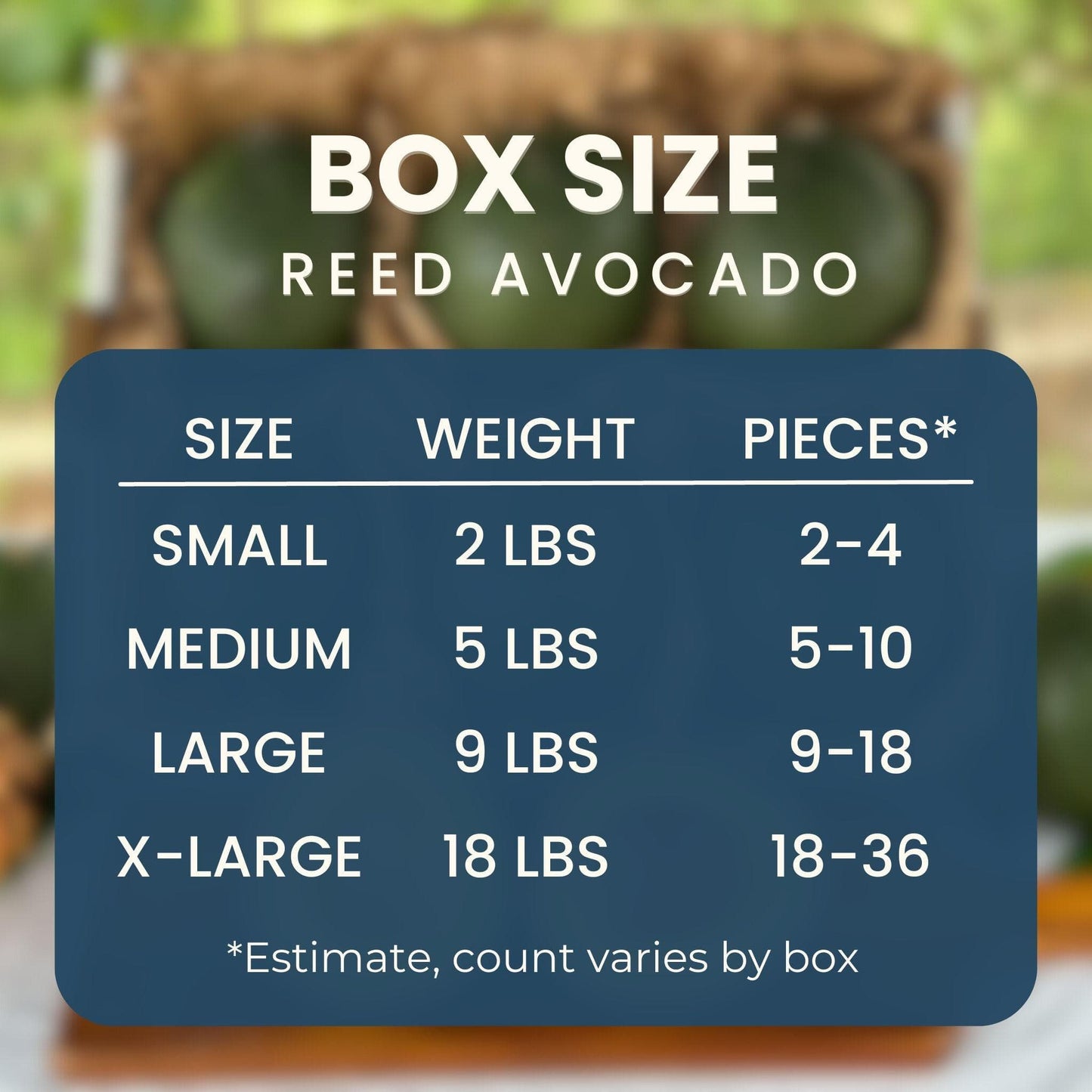 box sizes