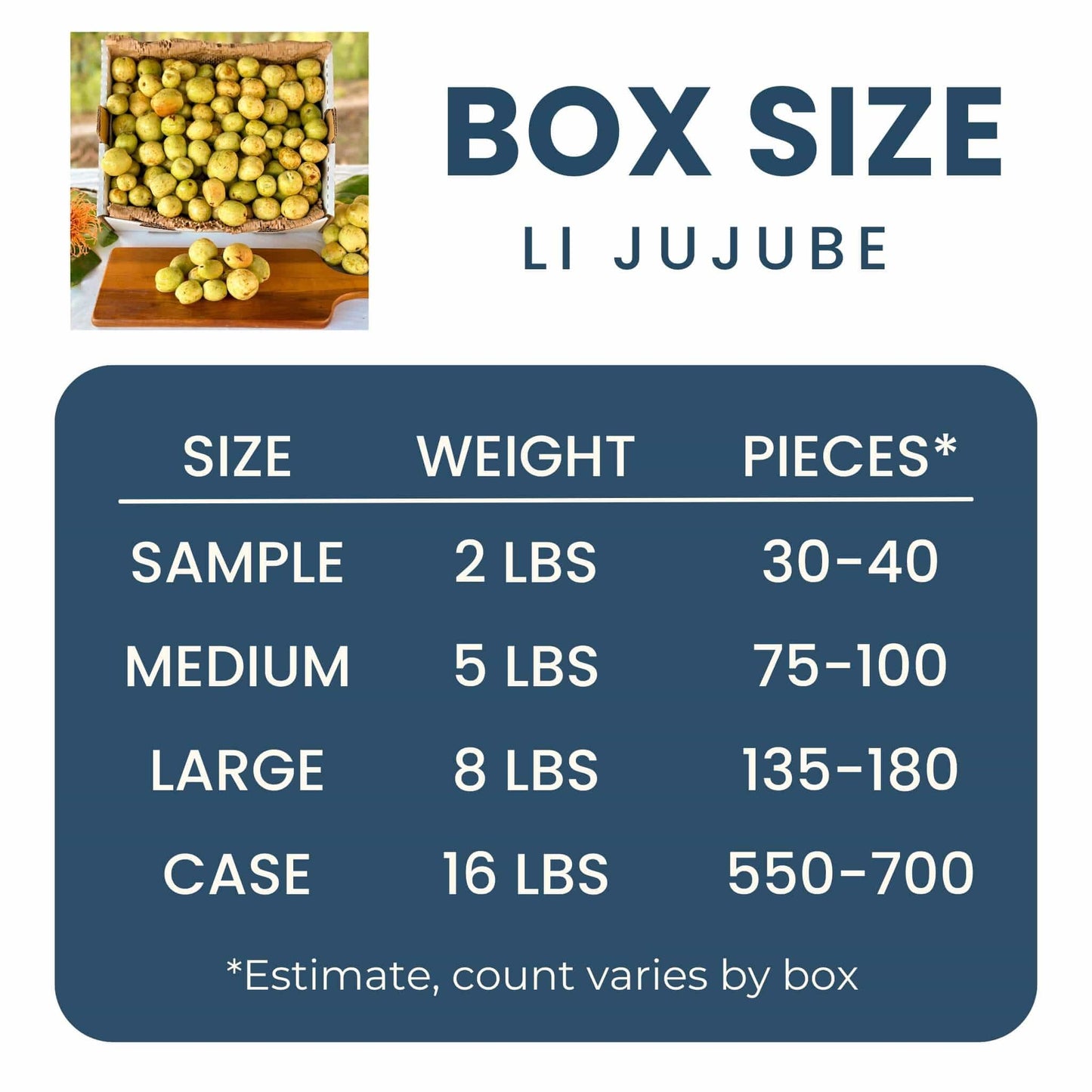 Li Jujube (Chinese Date) Good Hill Farms Fruit: Jujube, Li